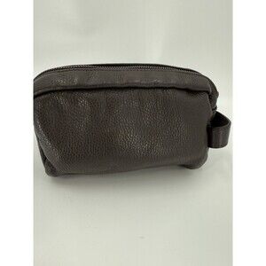 Made In Italy Massei Brown Leather Toiletry Bag Travel Minimalist Aesthetic EUC